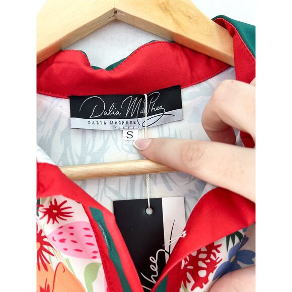 NEW Dalia Macphee Floral Pleated Fit Flare Midi 50s Dress Small Retro Rockabilly - Picture 5 of 7